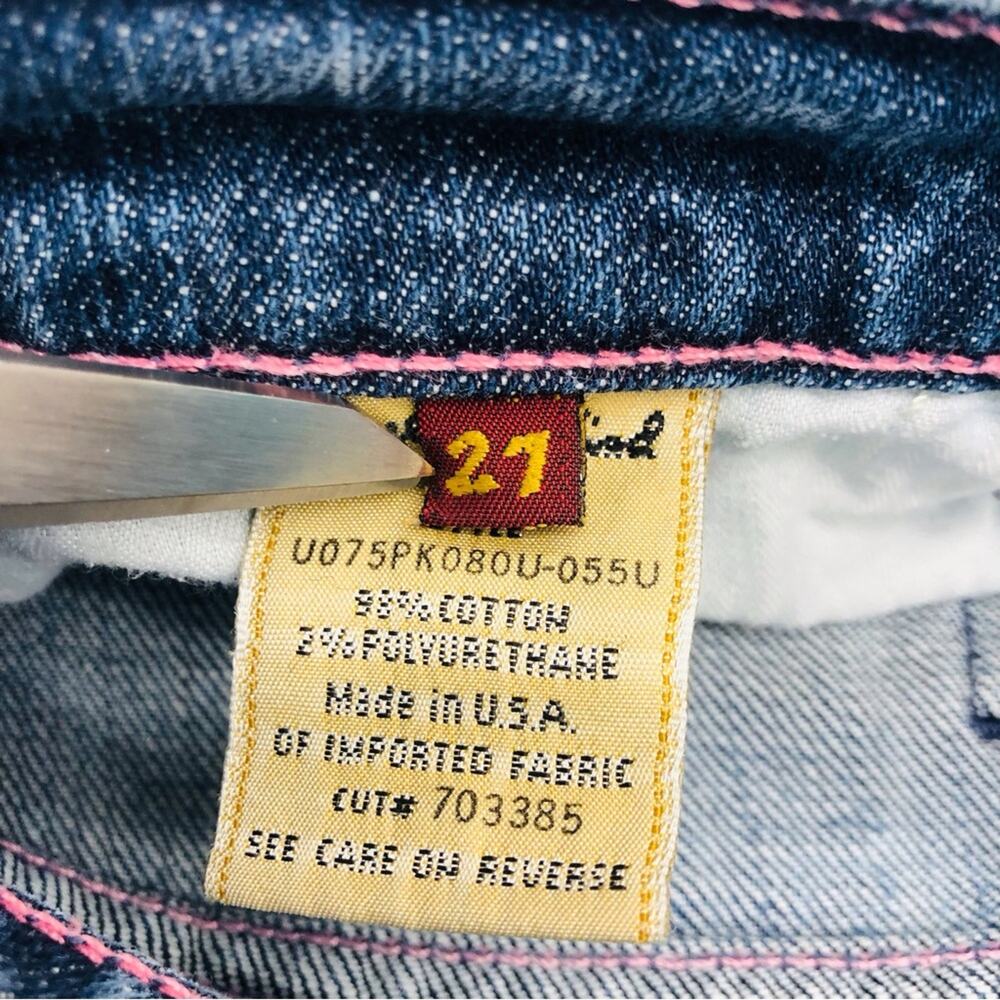 7 For All Mankind Pink Stitch Original Bootcut Jeans Premium Denim Mid Rise 27 - Picture 7 of 16